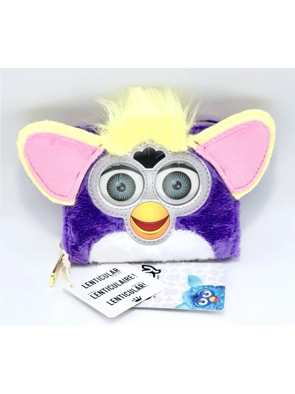 Loungefly Purple Plush Fur Furby Wallet with Yellow & Pink Accents